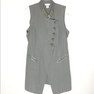 Soft Surroundings beaded linen long vest
